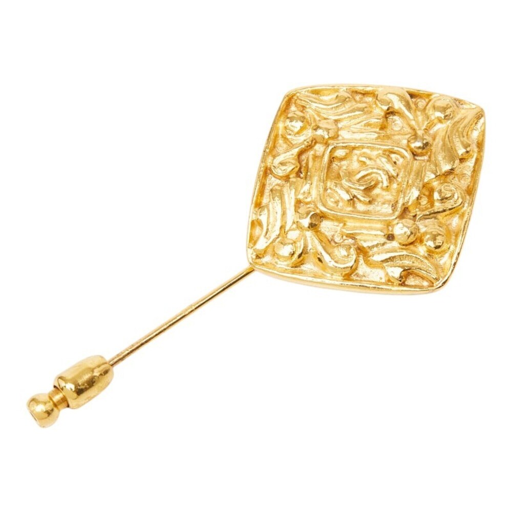 CHANEL Vintage Gold Logo Brooch